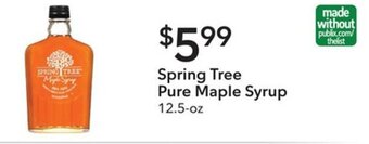 Publix Spring Tree Pure Maple Syrup 12.5 oz. offer