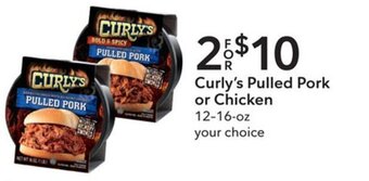 Publix Curly's Pulled Pork or Chicken 12-16 oz. offer