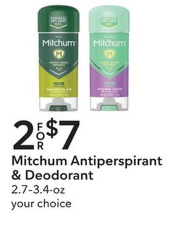 Publix Mitchum Antiperspirant & Deodorant 2.7-3.4 oz. offer
