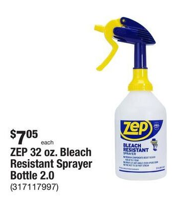 The Home Depot Zep 32 oz. bleach resistant sprayer bottle 2.0 offer