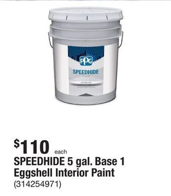 The Home Depot Speedhide 5 gal. base 1 eggshell interior paint offer