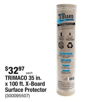 The Home Depot Trimaco 35 in. x 100 ft. x-board surface protector offer