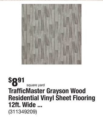 The Home Depot Trafficmaster grayson wood residential vinyl sheet flooring 12ft. wide x cut to length offer