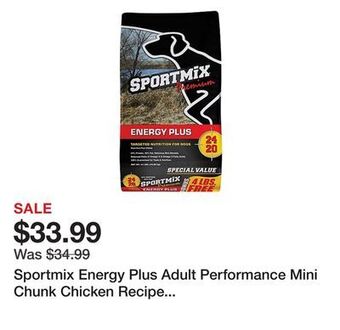 Tractor Supply Company Sportmix energy plus adult performance mini chunk chicken recipe dry dog food offer