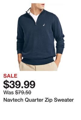 Belk Navtech quarter zip sweater offer