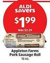 Aldi Appleton farms pork sausage roll offer