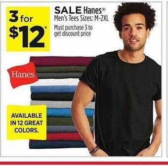 Dollar General Hanes men's tees offer