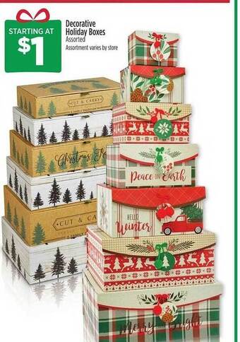 Dollar General Decorative holiday boxes offer
