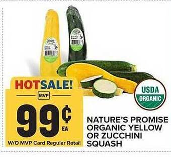Food Lion Nature's promise organic yellow or zucchini squash offer