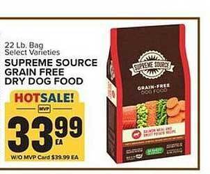 Food Lion Supreme source grain free dry dog food offer