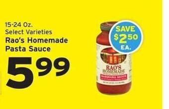 Hannaford Rao's homemade pasta sauce offer