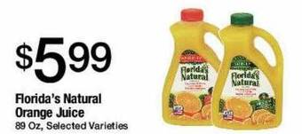 Jons International Florida's natural orange juice offer