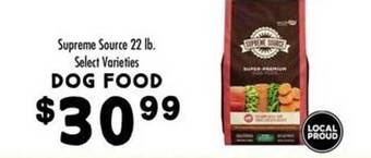 Maceys Supreme source dog food offer