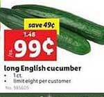 Lidl Long english cucumber offer
