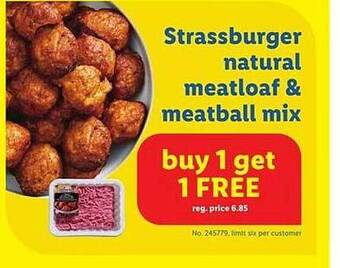 Lidl Strassburger natural meatloaf & meatball mix offer