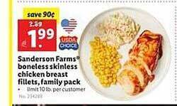 Lidl Sanderson farms boneless skinless chicken breast fillets family pack offer
