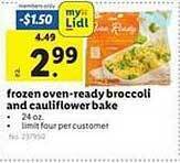 Lidl Frozen oven-ready broccoli and cauliflower bake offer
