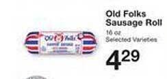 Price Chopper Old folks sausage roll offer
