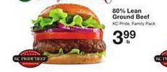 Price Chopper 80% lean ground beef offer