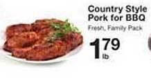 Price Chopper Country style pork for bbq offer