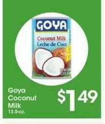 Price Rite Goya coconut milk offer