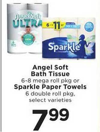 SHOPPERS Angel soft bath tissue, sparkle paper towels offer