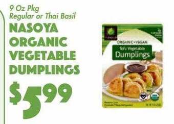 The Food Emporium Nasoya organic vegetable dumplings offer