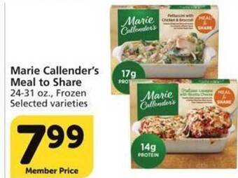Vons Marie callender's meal to share offer