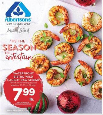 Albertsons Waterfront bistro wild caught raw shrimp offer