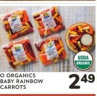 Albertsons O organics baby rainbow carrots offer