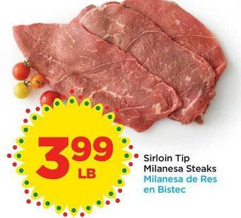 Food 4 Less Sirloin tip milanesa steaks offer