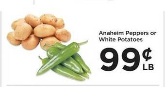 Food 4 Less Anaheim peppers or white potatoes offer