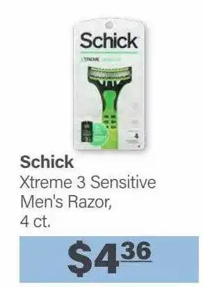 Commissary Schick xtreme 3 sensitive men's razor offer