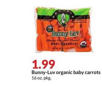 Hy-Vee Bunny-luv organic baby carrots offer