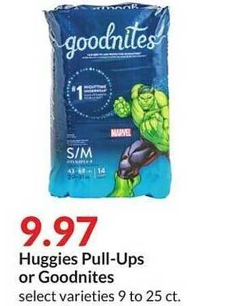 Hy-Vee Huggies pull-ups or goodnites offer