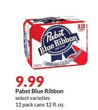 Hy-Vee Pabst blue ribbon select varieties offer