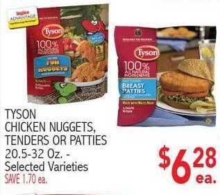 Ingles Markets Tyson chicken nuggets, tenders or patties offer
