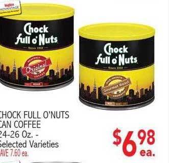 Ingles Markets Chock full o'nuts can coffee offer