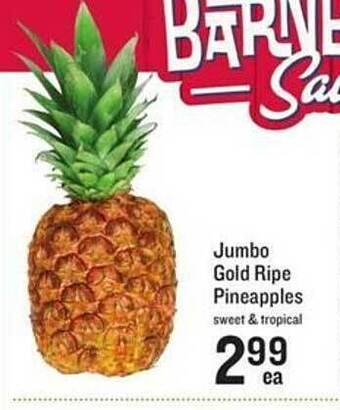 Lowes Foods Jumbo gold ripe pineapples offer