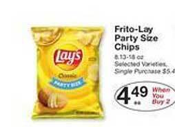 Price Chopper Frito-lay party size chips offer