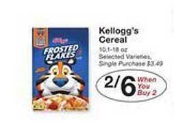 Price Chopper Kellogg's cereal offer
