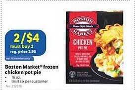 Lidl Boston market frozen chicken pot pie offer