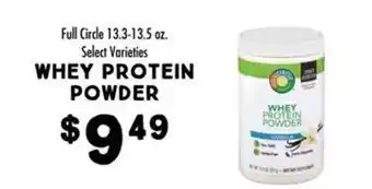 Maceys Full circle whey protein powder offer