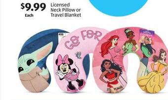 Aldi Licensed neck pillow or travel blanket offer