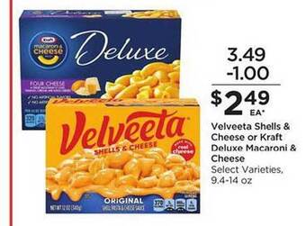 Food 4 Less Velveeta shells & cheese or kraft deluxe macaroni & cheese offer