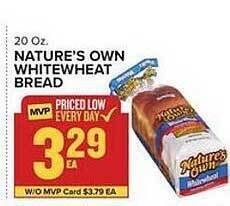 Food Lion Nature's own whitewheat bread offer