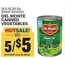 Food Lion Del monte canned vegetables offer