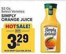 Food Lion Simply orange juice offer