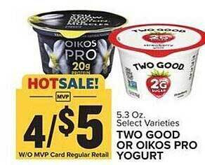 Food Lion Two good or oikos pro yogurt offer
