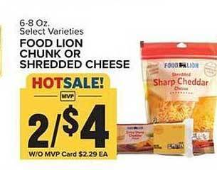 Food Lion Food lion chunk or shredded cheese offer